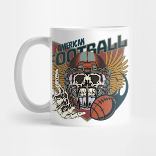 American football helmet skull badge Mug